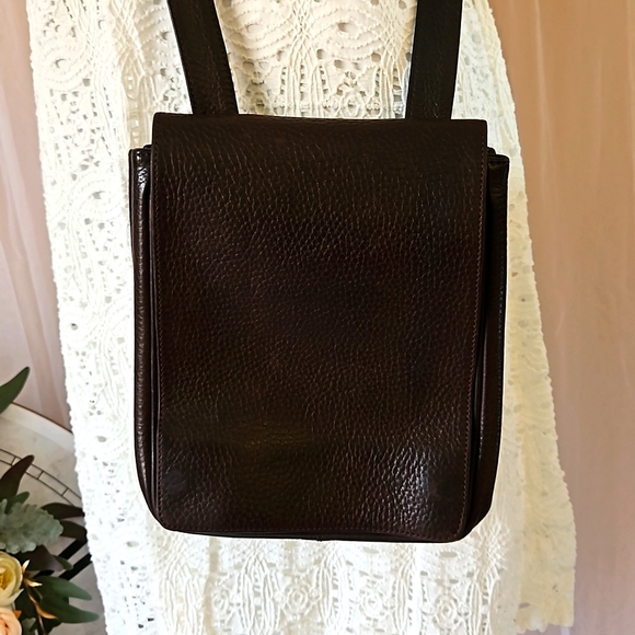 EUVC-Vintage Eddie Bauer Leather Dual Sided Crossbody Organizer Travel Bag Purse - Picture 4 of 16